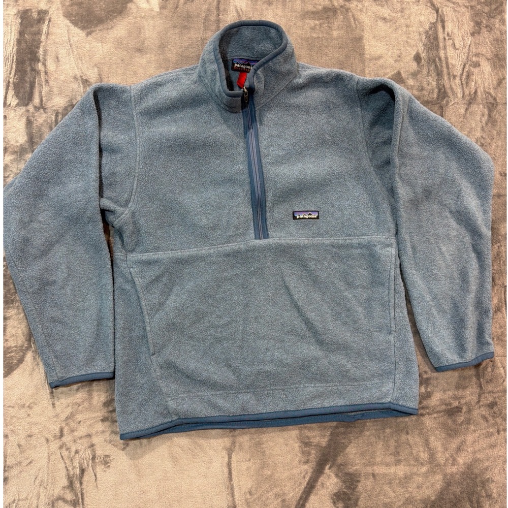 Patagonia Synchilla Fleece Pullover Mens Blue Gray Quarter Zip M
